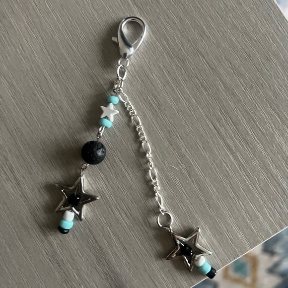 Accessories - Blue white and black star keychain